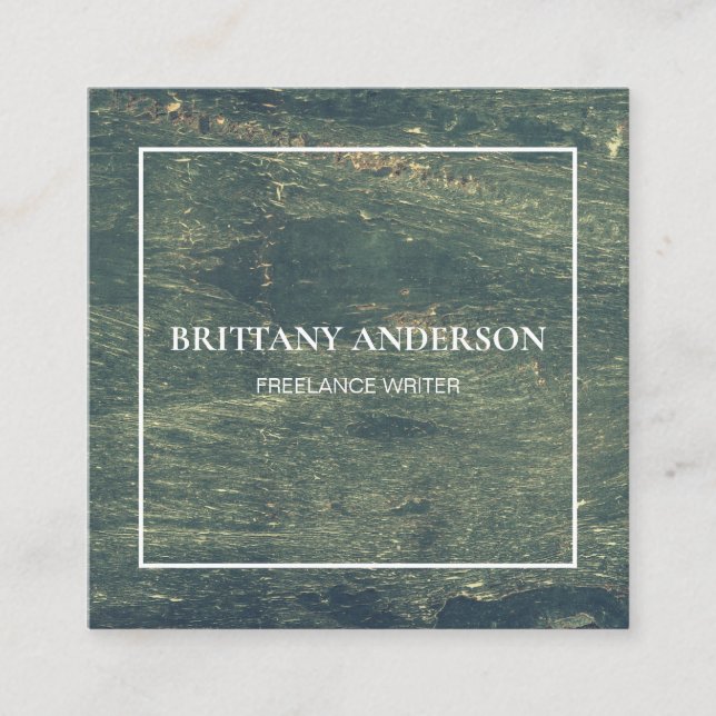 Cartão De Visita Quadrado Preto Mínimo Profissional Moderno, Preto Escrito M (Frente)