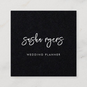 Cartão De Visita Quadrado Preto Moderno Contemporâneo