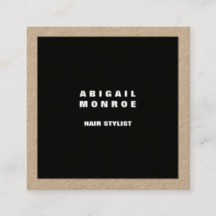 Cartão De Visita Quadrado Preto profissional minimalista liso moderno