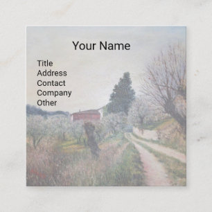 Cartão De Visita Quadrado PRIMAVERA ANTERIOR EM VERNALESE/Paisagem Toscana
