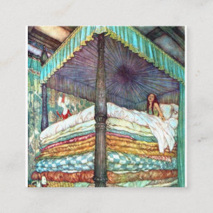 Cartão De Visita Quadrado Princesa E Impressão De Ervilha - Leite Hans Ander