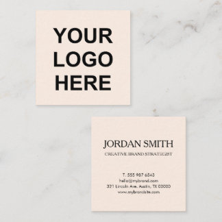 Cartão De Visita Quadrado Professional Logo Minimal Modern Peach  