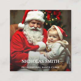 Cartão De Visita Quadrado Professional Photo Santa Claus QR code
