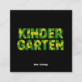 Cartão De Visita Quadrado Professor Camouflage Meninos do Jardim de Infância