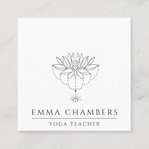 Cartão De Visita Quadrado Professor de Meditação de Lotus