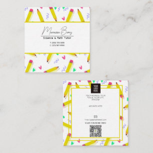 Cartão De Visita Quadrado Professora Tutor HomeSchool