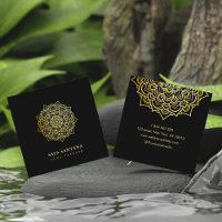 Professora Yoga Black & Dourado Mandala