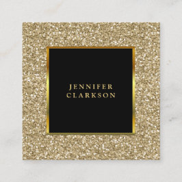 Cartão De Visita Quadrado Profissional à moda do brilho dourado Dourado