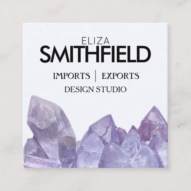 CARTÃO DE VISITA QUADRADO PROFISSIONAL DE CRISTAL PURO (Frente)