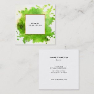 Cartão De Visita Quadrado Profissional do respingo do splatter da aguarela