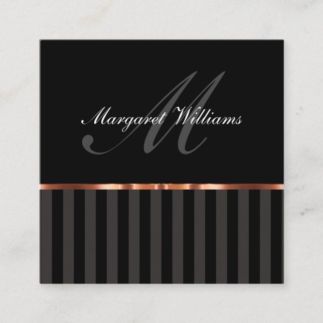 Cartão De Visita Quadrado Profissional elegante do consultante (Frente)