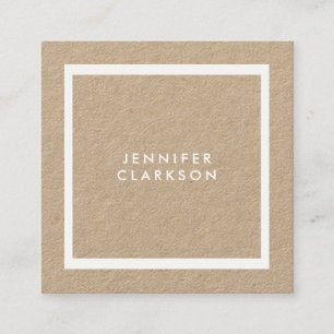 Cartão De Visita Quadrado Profissional rústico branco minimalista moderno de