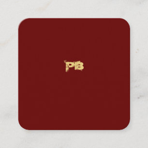 Cartão De Visita Quadrado Profissional Vermelho Dourado minimalista moderno