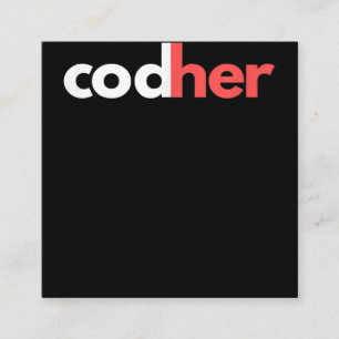 Cartão De Visita Quadrado Programadora da Codher Women Stem Engenheiros