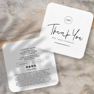 Cartão De Visita Quadrado Promoção do cupom do logotipo simples para empresa