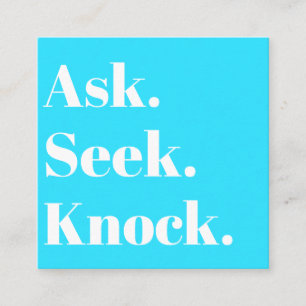 Cartão De Visita Quadrado Promocional de código QR da Igreja Comercial Azul