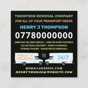 Cartão De Visita Quadrado Propaganda da empresa de remoção mini