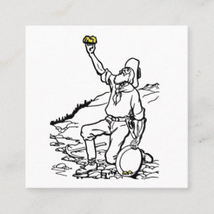 Cartão De Visita Quadrado Prospector Dourado de Tempo Antigo