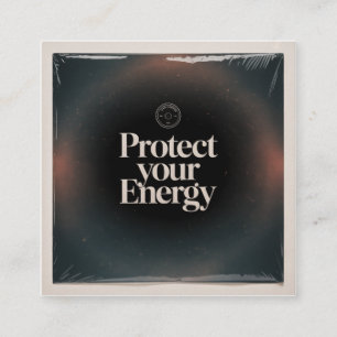 Cartão De Visita Quadrado Proteja Sua Energia