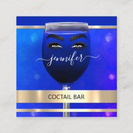 Cartão De Visita Quadrado Pub Coctail Bebidas de Bar de vinho Restaurante Bl