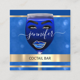 Cartão De Visita Quadrado Pub Coctail Bebidas de Bar de vinho Restaurante Bl