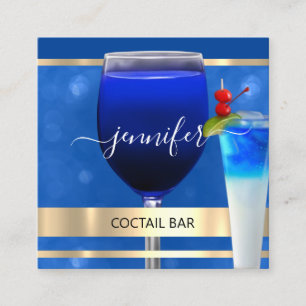 Cartão De Visita Quadrado Pub Coctail Wine Bar Drink Restaurante Professiona