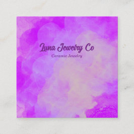 Cartão De Visita Quadrado Purple Flower Burst Jewelry Craft Business Card