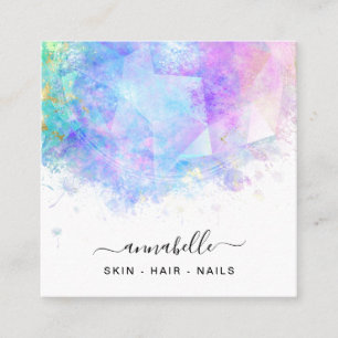 Cartão De Visita Quadrado *~* QR AP26 Prism OPAL Rainbow Ethal Dandelion
