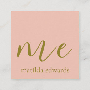 Cartão De Visita Quadrado QR Code Cosmetics Elegant Modern Unin Pink