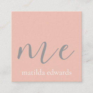 Cartão De Visita Quadrado QR Code Cosmetics Moderno - Único Rosa