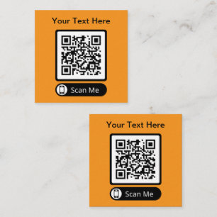 Cartão De Visita Quadrado QR Code Escaneável de Dupla Face