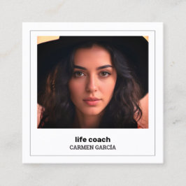 Cartão De Visita Quadrado QR e Foto personalizadas do 🌱 Life Coach