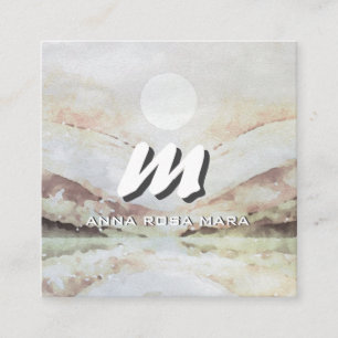 Cartão De Visita Quadrado *~* QR EggPlant Abstrato Landscape Nature AP93