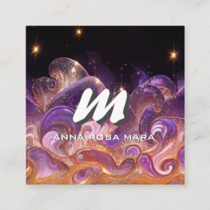 Cartão De Visita Quadrado *~* QR Estrelas Noturnas Sky ETHEREAL WAVES AP93