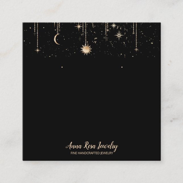 Cartão De Visita Quadrado *~* QR Joias Cósmicas Celestianas   (Frente)