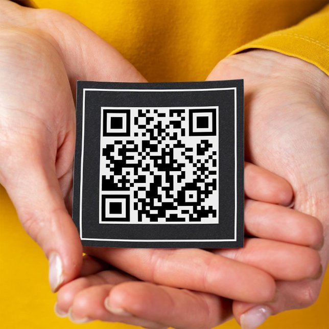 Cartão De Visita Quadrado QR Premium personalizado mínimo (Custom QR Premium Square Business Cards)