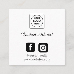 Cartão De Visita Quadrado QR Social Conectar Links do Instagram Facebook