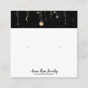 Cartão De Visita Quadrado *~* QR Sol Celestial Cósmico Sol Lua Branca Ouvin