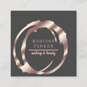 Cartão De Visita Quadrado Quadrado Abstrato Dourado do Moderno Faux