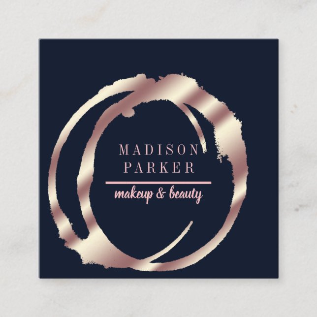 Cartão De Visita Quadrado Quadrado Abstrato Dourado do Moderno Faux (Frente)