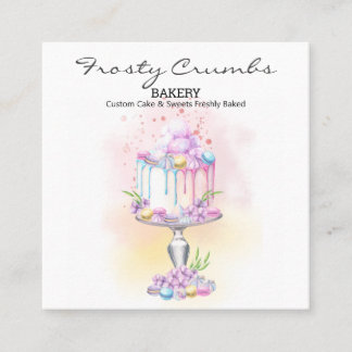 Cartão De Visita Quadrado Quadrado de Cupcakes de pastelaria