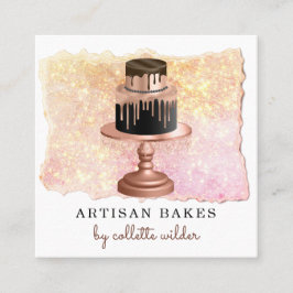 Cartão De Visita Quadrado Quadrado de reposição de Rosa de pastelaria de pad