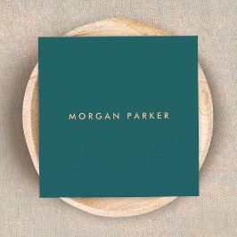 Cartão De Visita Quadrado Quadrado de Teal Simples Moderno Profissional