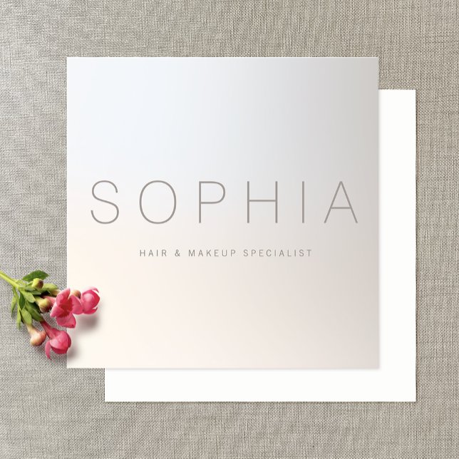 Cartão De Visita Quadrado Quadrado Luminoso Moderno Mínimo da Chic (Criador carregado)