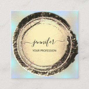 Cartão De Visita Quadrado Quadrado Moderno Azul de Composição Profissional