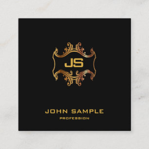 Cartão De Visita Quadrado Quadrado profissional de luxo de seda sofisticado