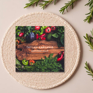 Cartão De Visita Quadrado Quadrado Quadrado do Campo de Saúde Cortando Cons