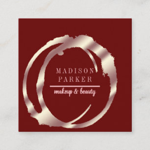 Cartão De Visita Quadrado Quadrado Rosa Dourado do Moderno Faux