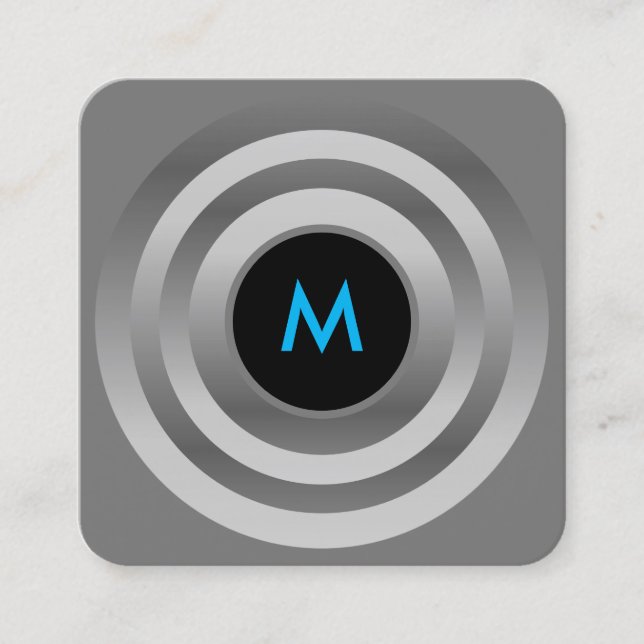 Cartão De Visita Quadrado Quadro de botão redondo futurista moderno luxuoso  (Frente)