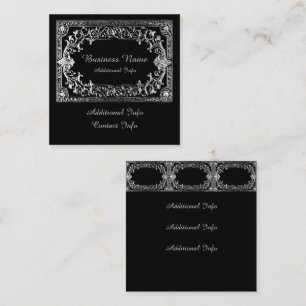 Cartão De Visita Quadrado Quadro do ornamentado Silver